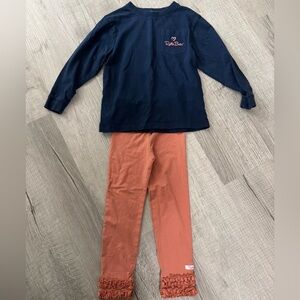 Ruffle Butts Navy and Rust Ruffle Set